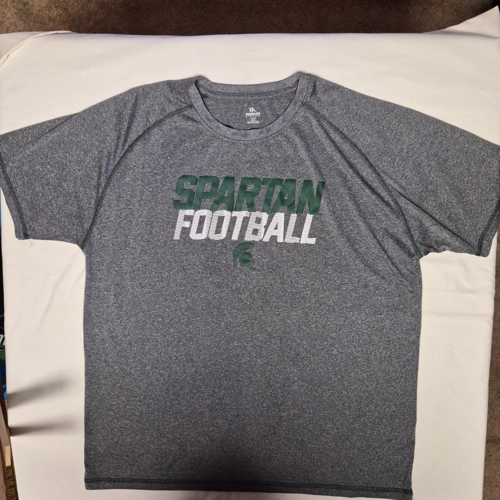 Knights Apparel Michigan State Spartans Football T-Shirt Mens XL Gray Heather - Picture 2 of 4